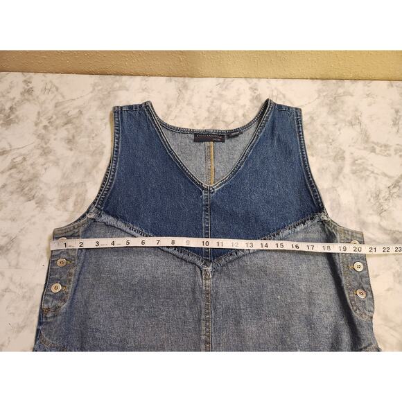 Kyoto Kasuals Women's Blue Colorblock Denim Sleeveless Mini Dress‎ Size Large - Picture 4 of 5